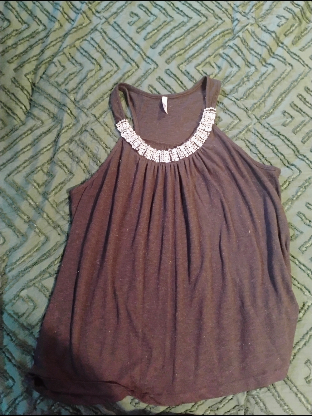Vanity Black Beaded Racerback Tank